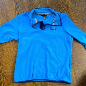 Women’s Medium fleece button crew neck (Blue)